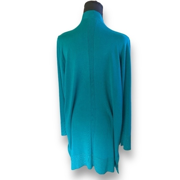 CHICOS Draped Straight Long Cardigan Sweater Open Front Size 3X Bright J… - Picture 6 of 13